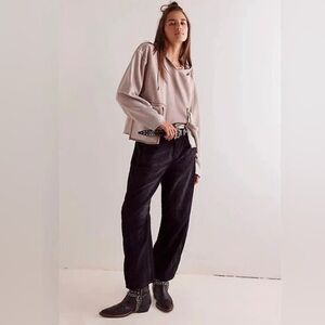 Free People Black Corduroy Barrel Pants